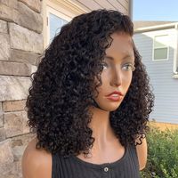 Perruque Bob Courte Bouclée Profonde Invisible HD Lace 13x4 Pré-Pluckée en Cheveux Brésiliens avec Bande