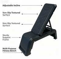 Banco de Pesas Ajustable y Plegable Unisex para Fitness, Plataforma de Entrenamiento Multiusos Inclinable de Plástico para Ejercicios en Casa de Cuerpo Completo