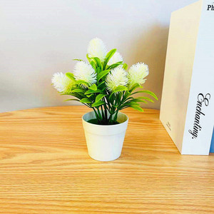 Plantes artificielles en pot Feiyue Home, mini bonsaïs décoratifs pour la maison, accessoires de mariage, 7 couleurs avec pot - Product Image 3
