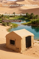 Tente gonflable de glamping certifiée CE de style moyen-oriental, en tissu Oxford, imperméable, coupe-vent, protection solaire, pour le désert, 5-6 personnes