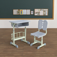 Bureau d'étude réglable pour étudiants avec cadre en acier, tiroir de sécurité, certifié ISO, bureau et chaise d'école, mobilier scolaire moderne