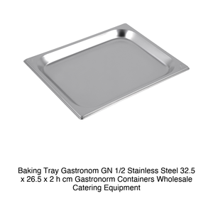 ถาดอบสแตนเลส GN 1/2 ขนาด 32.5 × 26.5 × 2 ซม., น้ำหนัก 417 กรัม - Product Image 2