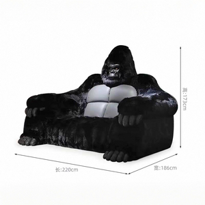 Sofá Moderno Creativo con Forma de Animal, Sofá de Dos Plazas de Tela con Diseño de Gorila, Estructura de Madera Maciza para Decoración de Hogares de Lujo y Muebles de Vestíbulo - Product Image 6