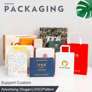 Bán buôn tùy chỉnh in logo thương hiệu giấy Quà tặng Túi khuyến mãi quần áo sang trọng Quà Tặng mua sắm đồ trang sức màu đen túi giấy với xử lý - Product Image 2