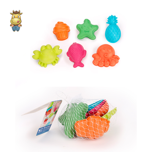 Juego de 6 Moldes de Arena para Playa de Paja de Trigo y Plástico para Niños con Forma de Cangrejo, Pez, Pulpo y Estrella de Mar - Product Image 4