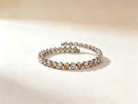 Bracelet ouvert en acier inoxydable incrusté de 36 pierres de zircone cubique, bijoux élégants et raffinés