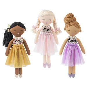 2024 New Arriving Many Color Dress Stuffed Doll New Hair Tail Plush Black Brown White Doll Gift