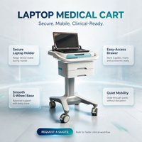 Carrito Médico con Cajón de Almacenamiento, Estación de Trabajo Móvil para Laptop con Ruedas para Hospital y Estación de Enfermería