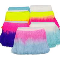 Erkoumi 20cm DIY Accessoires Ombre Tassel Garniture Space-Dyed Tassel Fringe pour Costumes de Danse Latine Robes Accessoires pour la Maison