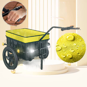 Remolque de <span class=keywords><strong>bicicleta</strong></span> Remolque de carga Carretilla de mano con acoplamiento Barra de tiro alta <span class=keywords><strong>para</strong></span> remolque de transporte de <span class=keywords><strong>bicicleta</strong></span> <span class=keywords><strong>Caja</strong></span> de transporte - Product Image 3