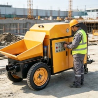 Pompe à béton diesel pour mortier de pierres fines et béton, petite pompe de coulage