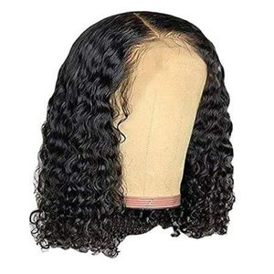 Peluca de Cabello Indio de Alta Calidad, Rizado y Ondulado, Corto, con Frente de Encaje Completo, Se Puede Teñir/Permanentear, Ajuste Universal - Product Image 5