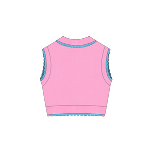 <span class=keywords><strong>Gilet</strong></span> en tricot court de couleur rose de haute qualité personnalisé en usine pour fille, été, matière acrylique, haut en tricot - Product Image 2