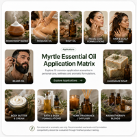 Huile Essentielle de Myrte 100% Pure et Naturelle, Distillée à la Vapeur, Extrait Végétal pour Diffuseur d'Aromathérapie, Soins de la Peau, Formulation Cosmétique DIY