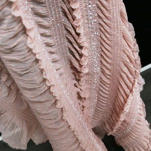 Tissu en mousseline de soie blanc pur brodé <span class=keywords><strong>au</strong></span> <span class=keywords><strong>crochet</strong></span>, doux <span class=keywords><strong>pour</strong></span> la peau, respirant, avec sequins brodés, idéal <span class=keywords><strong>pour</strong></span> les robes longues <span class=keywords><strong>pour</strong></span> femmes - Product Image 2