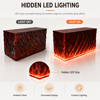 Comptoir de bar lumineux en résine à motif lave avec éclairage LED, idéal pour la maison, les salons, les boîtes de nuit, les hôtels et les événements.
