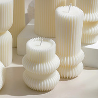 Bougie décorative en cire de soja, style nordique minimaliste, vente en gros, parfumée, décoration d'intérieur, cadeau esthétique, pilier, logo personnalisé, OEM, ODM