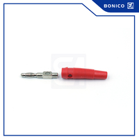 Fiche banane en laiton nickelé 4mm avec vis pour embouts