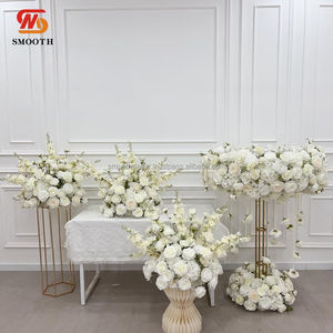 Boule de fleurs en soie artificielle lisse pour centre de table de mariage avec guirlande à double anneaux, supports de table 1,8-2,4 m - Product Image 6