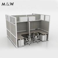 M&W Factory Manufacturer Office Cubicle Divider Wood Partition Desk Fabric Room Screen Modular Cubical Office Workstation