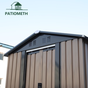 Abri <span class=keywords><strong>de</strong></span> jardin en acier galvanisé marron 1,5 m x 0,9 m à montage facile avec portes verrouillables pour cour et patio - Product Image 3