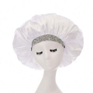 Silky Jewel <b>Extra</b> <b>Large</b> Rhinestone Bling Diamond Satin Bonnet Night Sleep Cap Wrap for Curly Hair Promotion Gift - Product Image 4