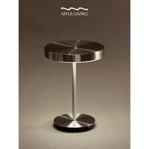 Aiyuu Living Silver Table <b>Lamp</b> <b>LED</b> Touch Control Rechargeable Desktop Night <b>Light</b> For Home Bedroom Bedside Use - Product Image 2