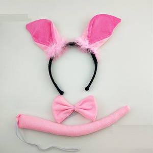 Costume da Animale della Giungla in Peluche per Adulti e Bambini con Orecchie di Maiale Rosa e Coda per Feste di Compleanno, Cosplay, Natale, Halloween, BDSM - Product Image 1