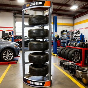 Tùy chỉnh Heavy-Duty kim loại lốp Rack hiển thị-Multi-Tier đứng cho phụ tùng ô tô cửa hàng, đại lý & nhà để xe tổ chức - Product Image 4