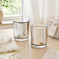 Vases à bougies en verre électroplaqué avec couvercle métallique de luxe, pots à bougies vides multicolores pour la décoration et les parfums d'intérieur