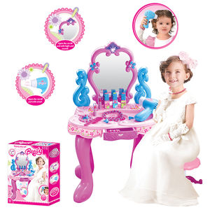 女の子美容ドレスアップファッションプリンセスメイクセットライト音楽ドレッシングテーブルおもちゃドレッサー女の子のためのミラーおもちゃ - Product Image 5
