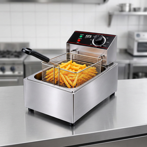 Friteuse électrique AFS Equipments 10L en acier inoxydable, friteuse commerciale à cuisson rapide - Product Image 4