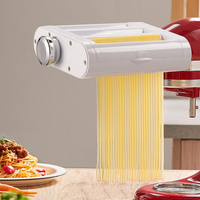 Accesorio para Pasta 3 en 1 para Batidora KitchenAid, Rodillo de Acero Inoxidable y Juego de Cortadores de Espagueti y Fettuccine, 8 Opciones de Grosor