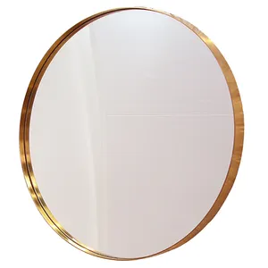 Specchi da parete decorativi di lusso con cornice in lega di alluminio oro rotondo grande specchio per la camera da letto della decorazione domestica