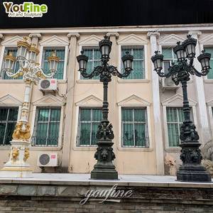 Poste <span class=keywords><strong>de</strong></span> Lámpara Decorativo <span class=keywords><strong>de</strong></span> <span class=keywords><strong>Hierro</strong></span> <span class=keywords><strong>Fundido</strong></span> <span class=keywords><strong>de</strong></span> Estilo Europeo para Exteriores, Farola Vintage Francesa Italiana para Jardín y Calle - Product Image 5