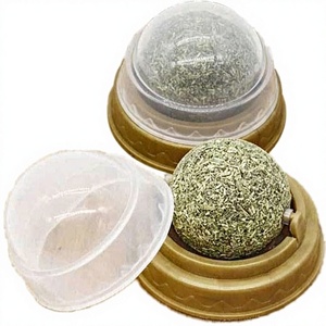 Bolas Giratorias Clásicas de Bambú con Hierba Gatera - Juguete para Gatitos que Ayuda a Eliminar las Bolas de Pelo y a Limpiar los Dientes - Product Image 1