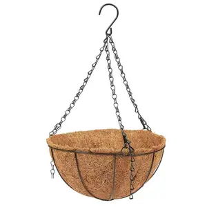 Wholesale Garden Decoration Black Powder Coated Wall Mount <strong>Indoor</strong> Iron Flower Pot Stand Rack <strong>Hanging</strong> Flower <strong>Baskets</strong> - Product Image 1