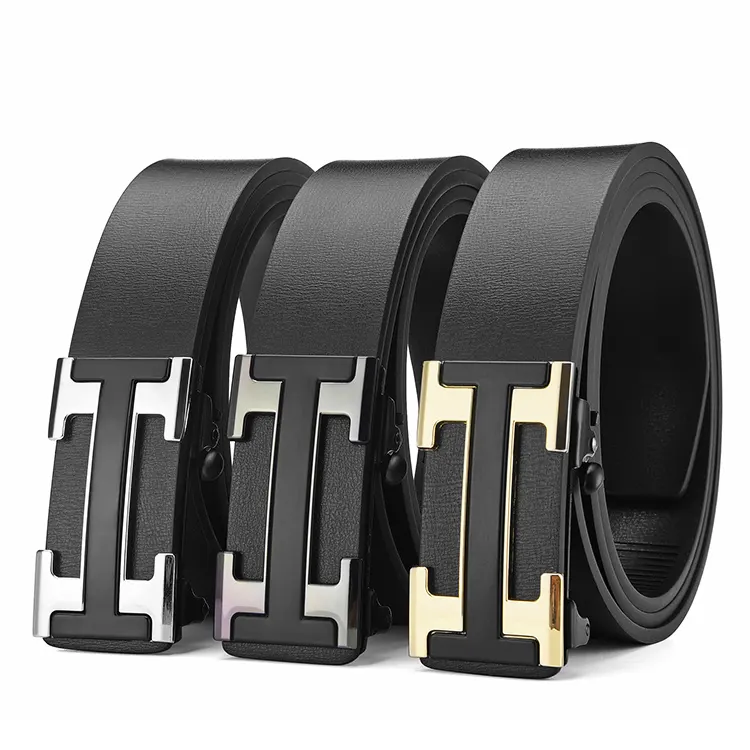 Classic Jeans Belt adjustable leisure automatic buckle fashion business men's black belt wholesale