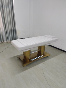 Professional electric one-button lift <b>adjustable</b> massage bed with four motors for foot control and eyelash beautification bed - Product Image 3