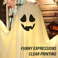 Glowing Cloth Ghost Standing Decoration Halloween Porch Outdoor Use Courtyard Lighting Setup Props