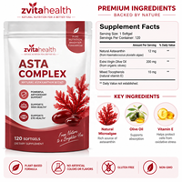Capsules de Gélules d'Astaxanthine à Marque Blanche 12mg – Extrait Naturel d'Haematococcus Pluvialis – Puissant Antioxydant pour la Peau et les Yeux