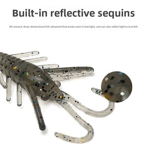 Hameçon flottant pour crevettes, style <span class=keywords><strong>crevette</strong></span> artificielle, appât souple, mini-jig, micro-appât - Product Image 2