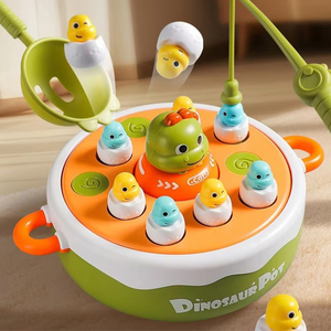 Juguetes Lucky 4 en 1: Juego de Mesa de Dinosaurios Pop-Up, Juego de Pesca Magnética, <span class=keywords><strong>Bolos</strong></span> y Tres en Raya - Product Image 2