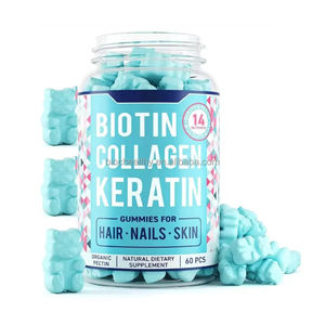 Private Label kein Zucker vegane Kollagen ergänzt Biotin Multi vitamin Gummis für Haar Haut Nägel Halal Biotin Vitamine Gummis - Product Image 1