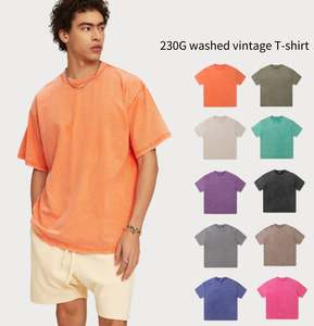 Camiseta Retro OEM 100% Algodón Grueso para Hombre, Talla Grande, Impresión DTG, Logotipo, Lavado Ácido, Estilo Vintage, Personalizada - Product Image 6