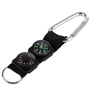 Bussola per bracciale-bussola per zaino da trekking bussola per termometro portatile multifunzione impermeabile Mini