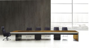 طاولة مؤتمرات بتصميم عصري مع ضمان التجارة، مخصصة حسب الطلب، مصنوعة من الخشب المضغوط المغطى بالقشرة، مكتب اجتماعات كبير مستدير مع شهادة - Product Image 4