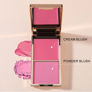 Paleta de Rubor en Crema de 2 Tonos en Estuche <span class=keywords><strong>Dorado</strong></span> de Lujo, Rubor Luminoso con Espejo, Marca Privada, Logotipo Personalizado, MOQ Bajo, Venta al Por Mayor - Product Image 6