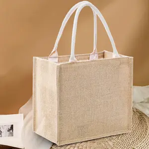 Custom Size And Logo Jute Bag Shopping Tote Bags