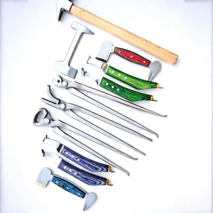 11pcs Professional Farrier Horse Hoof Care Tool Kit <b>Driving</b> Hammer Nail Puller Clincher Loop Hook Knife 3pcs Buffer Set - Product Image 2